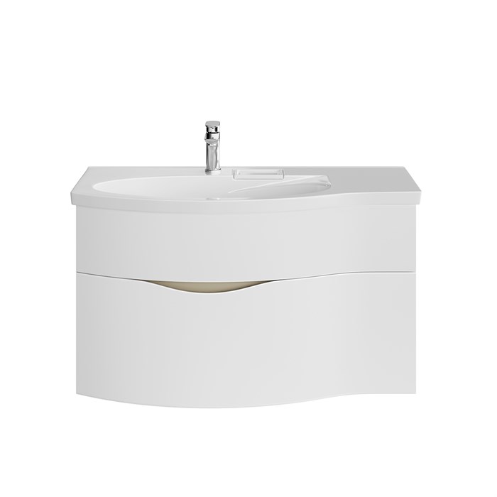 RV.100Lh\WHT.M Тумба RIVA 100 см левая, белая матовая - фото 116373