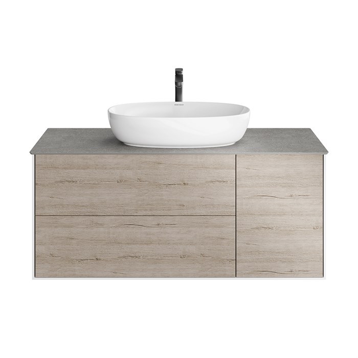 PLB.M.120.3\OAK.O Тумба PLAZA Modern, подвесная 120 см, 3 выдвижных ящика, дуб Орегон - фото 116657