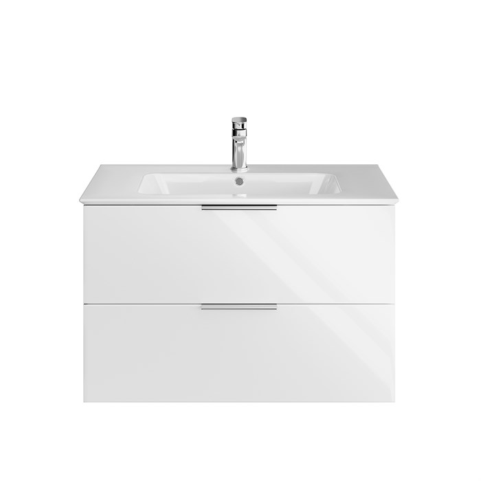 PI.F.85\WHT Тумба PIANO 85 см, 2 ящика, белый глянец - фото 116827
