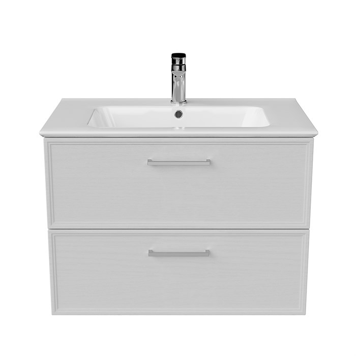 PIA.CL.75\WHT.M Тумба PIANO Classic подвесная 75 см, 2 ящика, ясень белый матовый - фото 116866