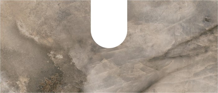 COb.VT279\56 Спец.дек.изделие CONO (задняя стенка) из Onice бежевый 55, с вырезом под сифон - фото 117487