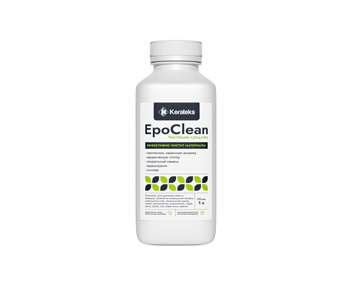 Очиститель разводов от эпоксидной затирки KERATEKS EpoClean, 1л - фото 123513