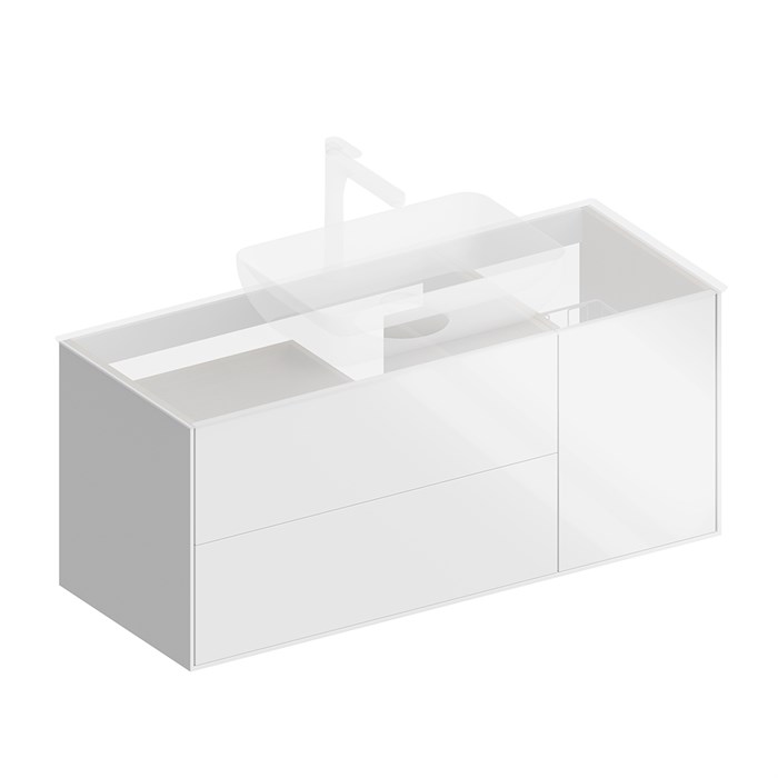 PLB.M.120.3/WHT.V Тумба PLAZA Modern подвесная 120, 3 ящика, белая глянцевая - фото 124041