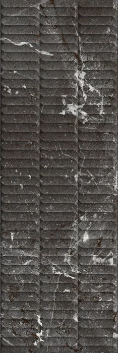 KM3090B0170R Тубкаль чёрный глянцевый структура обрезной 30x89,5x1,05 - фото 125861