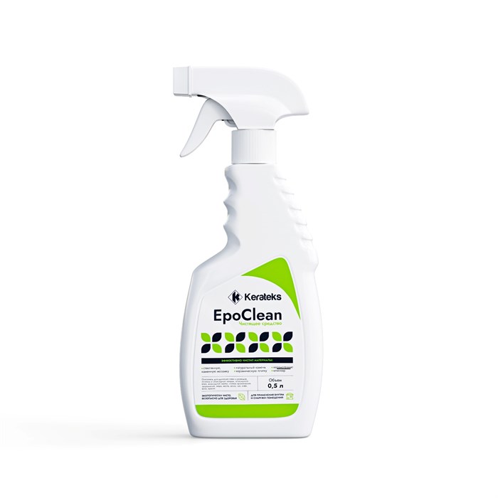 Очиститель разводов от эпоксидной затирки KERATEKS EpoClean, 0,5л с триггером - фото 130115
