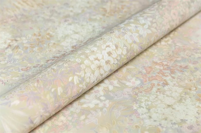 KM7508 Обои виниловые Апрель мотив-2, цветной светлый 1,06х10 (1, Т F) прямая стыковка - фото 130276