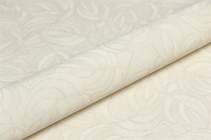 KM8611 Обои виниловые Мираж,  база универсальная,бежевый светлый, листья (1, Т A) смещённая стыковка - фото 131326