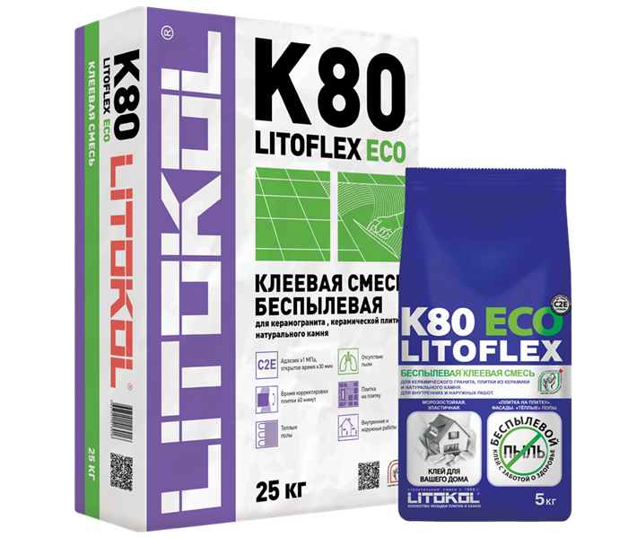 LITOFLEX K80 ECO серый мешок 5 кг - фото 94968