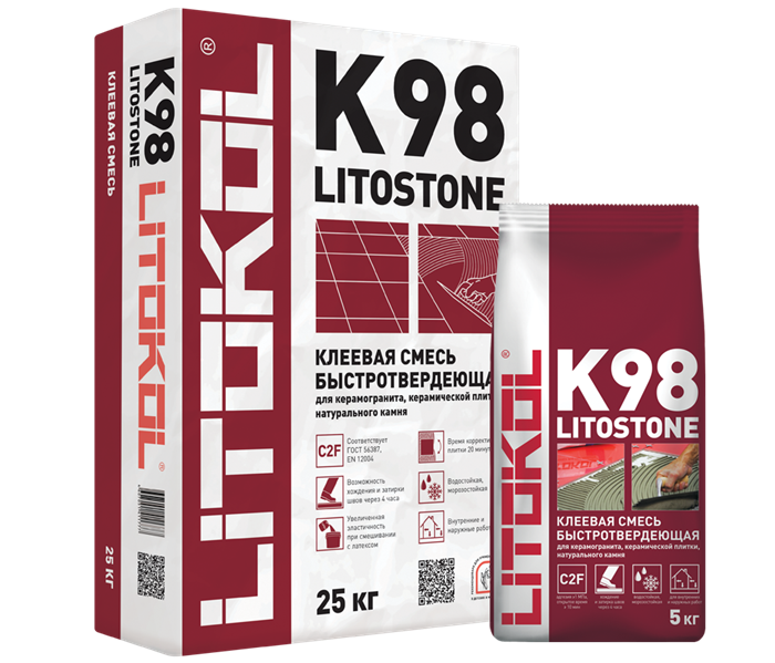 LITOSTONE K98 серый мешок 25 кг - фото 94993