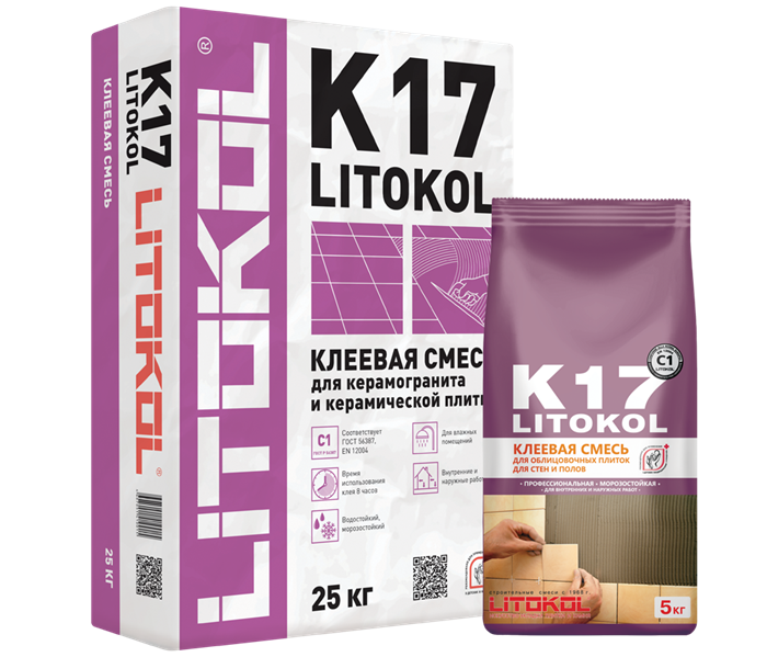 LITOKOL K17 (C1) серый мешок 25 кг - фото 95088