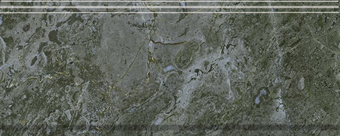 BDA026R Бордюр Серенада зелёный глянцевый обрезной 30x12x1,3 - фото 96361