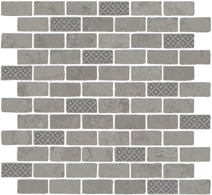 MBD011 Декор Про Лаймстоун Антика 3 мозаичный серый матовый 32х30х0,9 - фото 96597