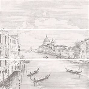 12109R/3x/3F Панно Город на воде Venice, 3 части 25х75, обрезной (размер каждой части) 75х75х9