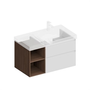 {{photo.Alt || photo.Description || 'CUB.90.2Rh/WHTM.N   Тумба CUBO правая подвесная с ящиками 90, белая матовая- структ.орех'}}