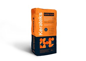 Цементный клей для керамогранита и плитки серый эластичный - "Kerateks Super Flex" (класс С2ТЕ S1),