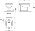 PO.bidet.01 Биде POMPEI напольный, белый глянцевый - фото 111697