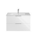 PI.F.85\WHT Тумба PIANO 85 см, 2 ящика, белый глянец - фото 116827