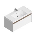 MO.100.1+1\WHT Тумба MODULA подвесная 100 с ящиком 1+1, белая глянцевая - фото 116944