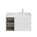 CUB.90Rh/WHT.M Тумба CUBO правая подвесная с ящиками 90, белая матовая - фото 117287