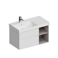 CUB.90Lh/WHT.M Тумба CUBO левая подвесная с ящиками 90, белая матовая - фото 117297