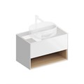 PLB.M.80.1/WHT.V Тумба PLAZA Modern подвесная 80, 1 ящик + полка, белая глянцевая - фото 123996