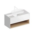 PLB.M.100.1/WHT.V Тумба PLAZA Modern подвесная 100 1 ящик + полка, белая глянцевая - фото 124023