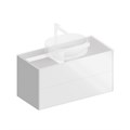PLB.M.100.2/WHT.V Тумба PLAZA Modern подвесная 100, 2 ящика, белая глянцевая - фото 124028