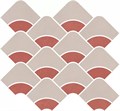 KMD2HID010BR Декор Таделакт наборный бежевый светлый, красный матовый обрезной 30x28x0,9 - фото 125621