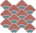 KMD2HID012BR Декор Таделакт наборный красный, бирюзовый матовый обрезной 30x28x0,9 - фото 125623