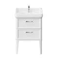 PO.M.60.2/WHT Тумба POMPEI напольная с 2 ящиками 60, белая глянцевая - фото 129349