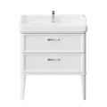 PO.M.80.2/WHT Тумба POMPEI напольная с 2 ящиками 80, белая глянцевая - фото 129385