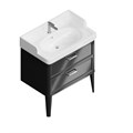 PO.M.80.2/BLK Тумба POMPEI напольная с 2 ящиками 80, черная глянцевая - фото 129390