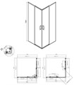 LN.100.SSD.BLK.M Душевой уголок LINDO, раздвижной с функцией soft close, квадратный, 100х100х195, матовый черный - фото 130259