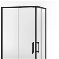 LN.100.SSD.BLK.M Душевой уголок LINDO, раздвижной с функцией soft close, квадратный, 100х100х195, матовый черный - фото 130261