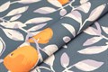 KM8503 Обои виниловые Шафран мотив,синий,  апельсины 1,06х10 (1, Т B) прямая стыковка - фото 131243